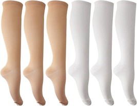 6 Pairs of Unisex Compression Socks (15-20mmHg) for Running, Nurses,  (Size:S/M) - £14.45 GBP