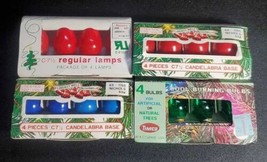 4 Boxes Candelabra Base 7 Watt Colored Christmas Light Bulbs UL C9-1/4 N... - £12.04 GBP