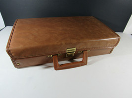 Vintage SAVOY 24 Cassette Storage &amp; Carrying Case Brown Briefcase Faux Leather - £9.70 GBP