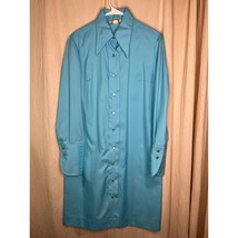 1970s Joyce Light Blue Western Rodeo Disco Cowboy Dagger Pearl Snap Midi... - $28.00