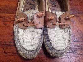 Sam Edelman Faux Snake Skin Vegan Comfort Boat Beach Shoes Moccassins 9M... - £23.88 GBP