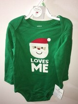 NWT CARTER&#39;S Green Bodysuit 18 Months BABY Santa Loves Me Little Collections - £10.91 GBP