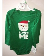 NWT CARTER&#39;S Green Bodysuit 18 Months BABY Santa Loves Me Little Collect... - £10.79 GBP