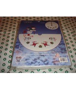 Cross Stitch Happy Holiday Snowman Tree Skirt-Tabletopper Kit  - €25,86 EUR