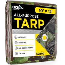 12 Ft. W X 10 Ft. L Camouflage Poly Heavy-Duty Tarp Cover Waterproof Tar... - £19.14 GBP