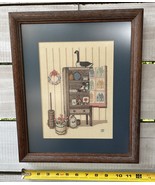 Vtg Framed Homestead Cross Stitch Sampler Farmhouse Quilt Cabinet Butter... - $67.01 CAD