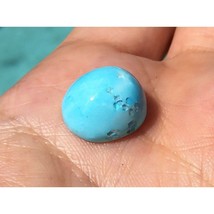 Natural Lt Blue Crystal Turquoise Organic Oval 13x14.5mm Cabochon Gemstone - £33.49 GBP