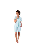Muk Luks Women&#39;s Sleepwear Sz 2X Cloud Knit Notch Collar Top Shorts Flor... - $19.56