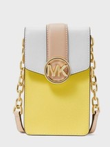 New Michael Kors Carmen Small Faux Leather Phone Crossbody Sunshine / Dust bag - £74.14 GBP