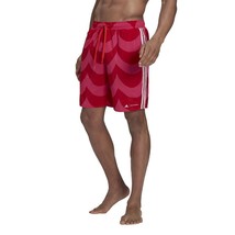 NWT adidas Men&#39;s Classic Length Graphic Swim Shorts, Magenta/Vivid Red, ... - £18.59 GBP