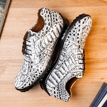Kratos Genuine Caiman Crocodile Fashion Sneaker Newspaper Gray image 9