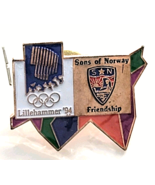 Lillehammer 1994 Olympics Pin Sons of Norway Friendship Winter Games Col... - $18.23 CAD