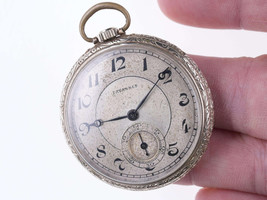 Working Antique Tavannes Swiss Pocket watch 15 Jewels - £103.32 GBP