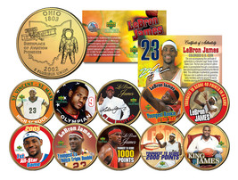 Lebron James Colorized Ohio State Quarter 10-Coin Set 24K Gold Plated *Licensed* - $37.36