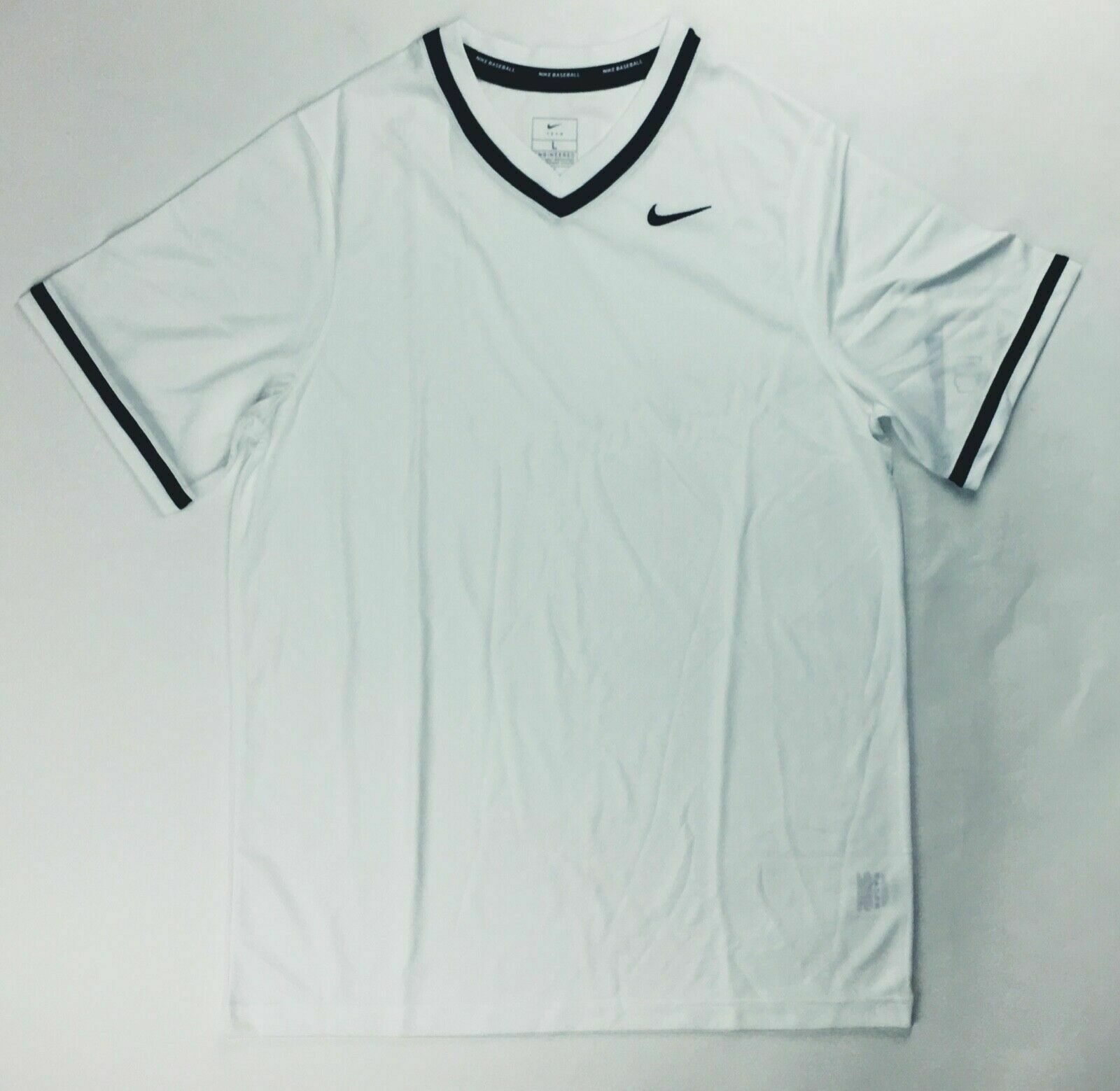 Primary image for Nike Stock Vapor Select V-Neck Baseball Jersey Men's Large White Black BQ5514