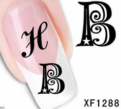 Nail Art Water Transfer Sticker Decal Stickers Pretty Letters Black XF1288 - £2.39 GBP