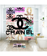 Logo Chanel001 Shower Curtain Bath Mat Bathroom Waterproof Decorative - £17.97 GBP+
