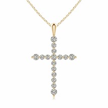 ANGARA Round Diamond Dotted Cross Pendant Necklace in 14K Gold (KI3, 0.5 Ctw) - £538.84 GBP