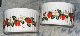 Sheffield Strawberries n&#39; Cream Speckled Stoneware Ramekin Custard Dessert bowls - £7.58 GBP