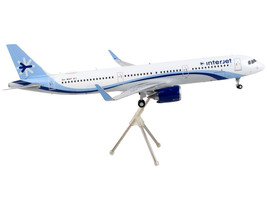 Airbus A321neo Commercial Aircraft &quot;Interjet&quot; White with Blue Stripes &quot;Gemini 20 - £99.35 GBP