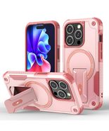 Case for iPhone 14 Plus (Color: Pink) Rotating Magnetic Ring Hard Back S... - $850.29 MXN