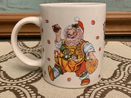 Vintage Sakura SANTA&#39;S MAGICAL COOKIES Stoneware Christmas Mug - £7.97 GBP