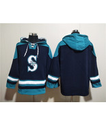 Men&#39;s Seattle Mariners Blank Navy Lace-Up Pullover Hoodie - $75.99