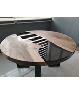 HANDI STONE Epoxy Round Table (Top and Base Both) Natural Wood Table, Wooden Off - $500.00