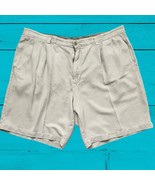 Tommy Bahama 90% Silk Shorts Beige Mens Beach Tropical Size 34 - $15.83