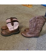 NICE LOT of 2 Girls Justin gypsy Cat Jack Cowboy Boots Pink Brown Light ... - $34.19