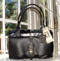 JOY GRYSON BLACK OLIVIA HARRIS LEATHER MATTALO SATCHEL BAG NWT $527.+ - £193.97 GBP