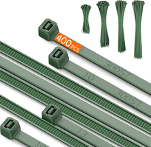 PA66 Green Zip Ties, 400Pcs 12+10+8+4 Inch Heavy Duty Cable Zip Ties, Premium Se - £15.59 GBP