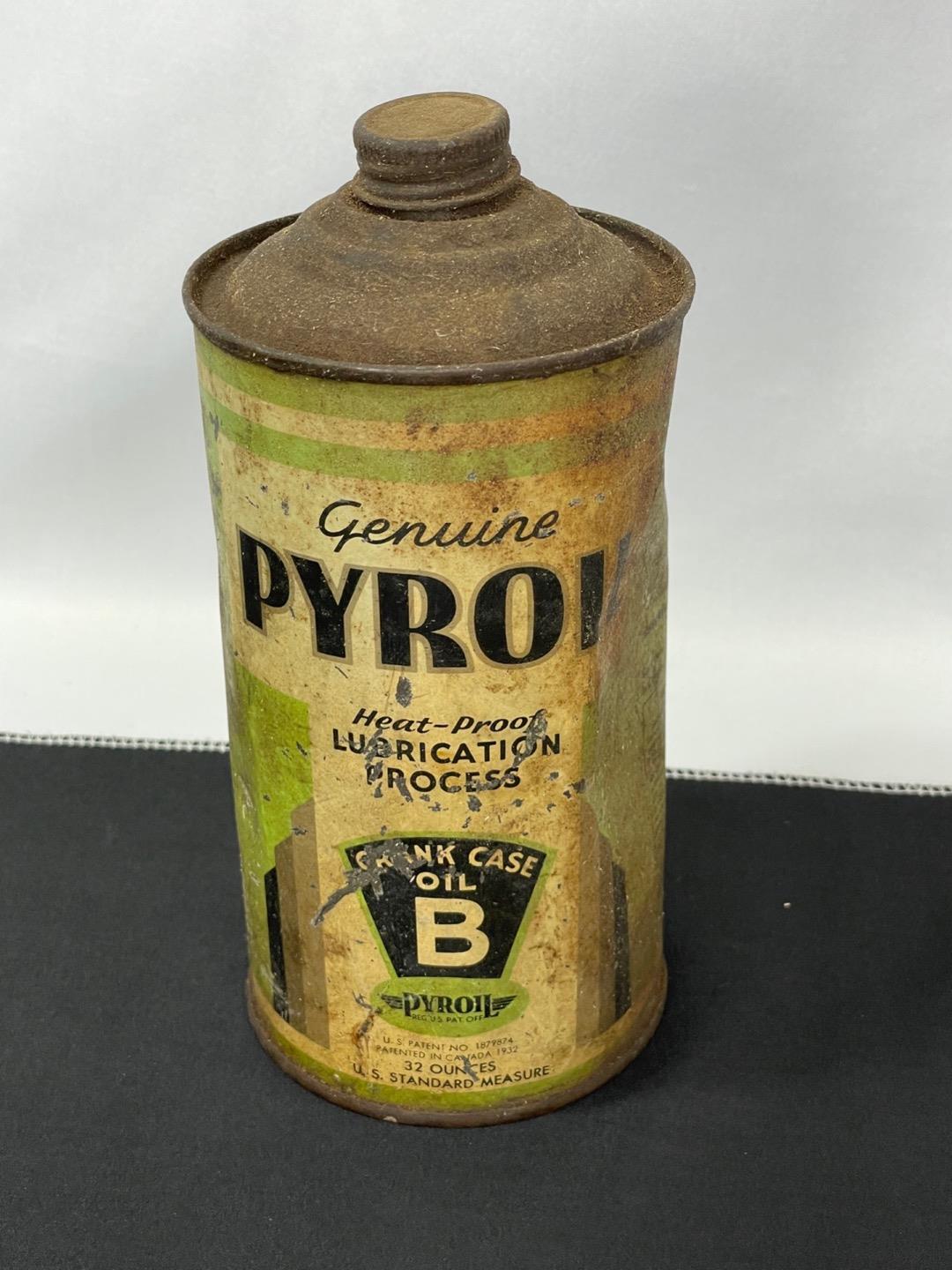Primary image for Vintage Pyroil Oil Can 32 Ounces Cone Top LaCrosse Wisconsin