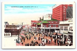 Postcard Boardwalk Scene in Atlantic City New Jersey NJ - £2.89 GBP