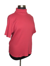 Woman Within Ribbed Stretchy Short Sleeve Turtleneck Top Plus 2X 26-28 - £10.35 GBP