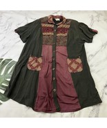 Spencer Alexis Womens Vintage 90s Shirt Dress Size 22 Red Gray Tapestry ... - $40.60 CAD