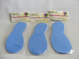 Sole O&#39;s Blue Disposable Sandals Spray Tanning Pedicures Shower Pool Sho... - £6.75 GBP