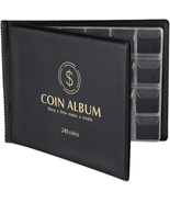 Coin Collection Holder Album for Collectors, 240 Pockets Coin Collection... - $18.87 CAD