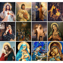 Jesus Religious Paint By Numbers Kit DIY Oil Painting Art for Adults Beg... - £13.25 GBP