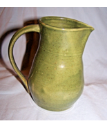 Marked Pentaton, BC Green Ceramic Pitcher-4 1/2 inches tall - $271.44 MXN