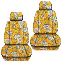 Front set car seat covers fits 1987-2019 Toyota Corolla    hawaill yellow flower - £55.30 GBP