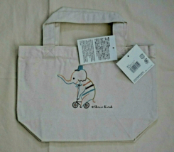 New Japan Shinzo Katoh Cotton Canvas Elephant &amp; Bicycle Lunch Tote Bag 12X8X4&quot; - £7.09 GBP