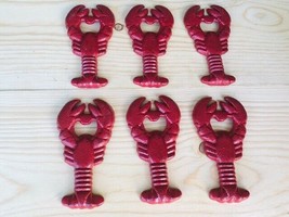 6 Cast Iron Lobster Soda Bottle Openers Crawfish Nautical Beer Pop Hand ... - $19.99