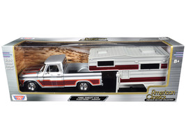 1966 Chevrolet C10 Fleetside Pickup Truck Silver Metallic with Brown Sid... - $56.19