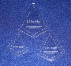 Quilting Template -3 Piece Small &quot;Kite&quot; Shape Set  - 1/8&quot; Clear Acrylic - £12.56 GBP