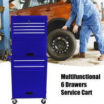 High Capacity Rolling Tool Chest With Wheels And Drawers - Blue - £194.45 GBP