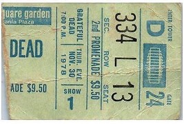 Grateful Morti Concerto Ticket Stub Novembre 30 1978 Madison Square Giardino Ny - £93.76 GBP