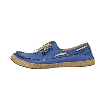 UGG Australia Lace Up Boat Shoes Size 7 Blue Leather Comfort Sherpa Heel... - $29.69