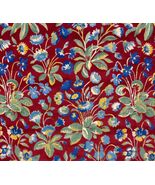SCALAMANDRE MILLEFLEUR VELVET RUBY COBALT FLORAL EXCLUSIVE FABRIC 1.5 YA... - $356.39