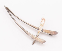 925 Sterling Silver Vintage Brooch Pin ED LEVIN Stick Cutout Sleeping A  BP10676 - £68.37 GBP